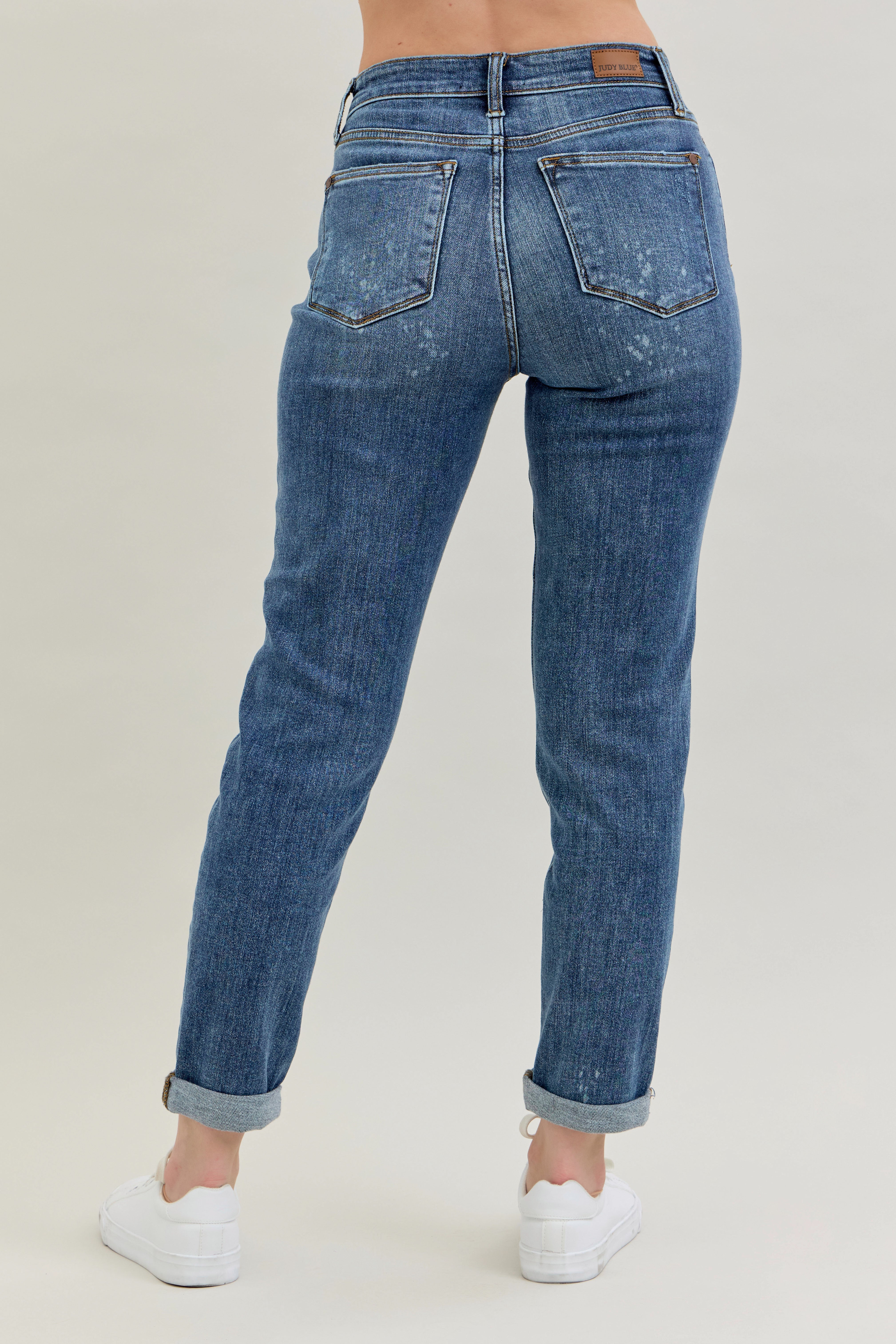 Judy Blue Bleach Splash Boyfriend Jeans