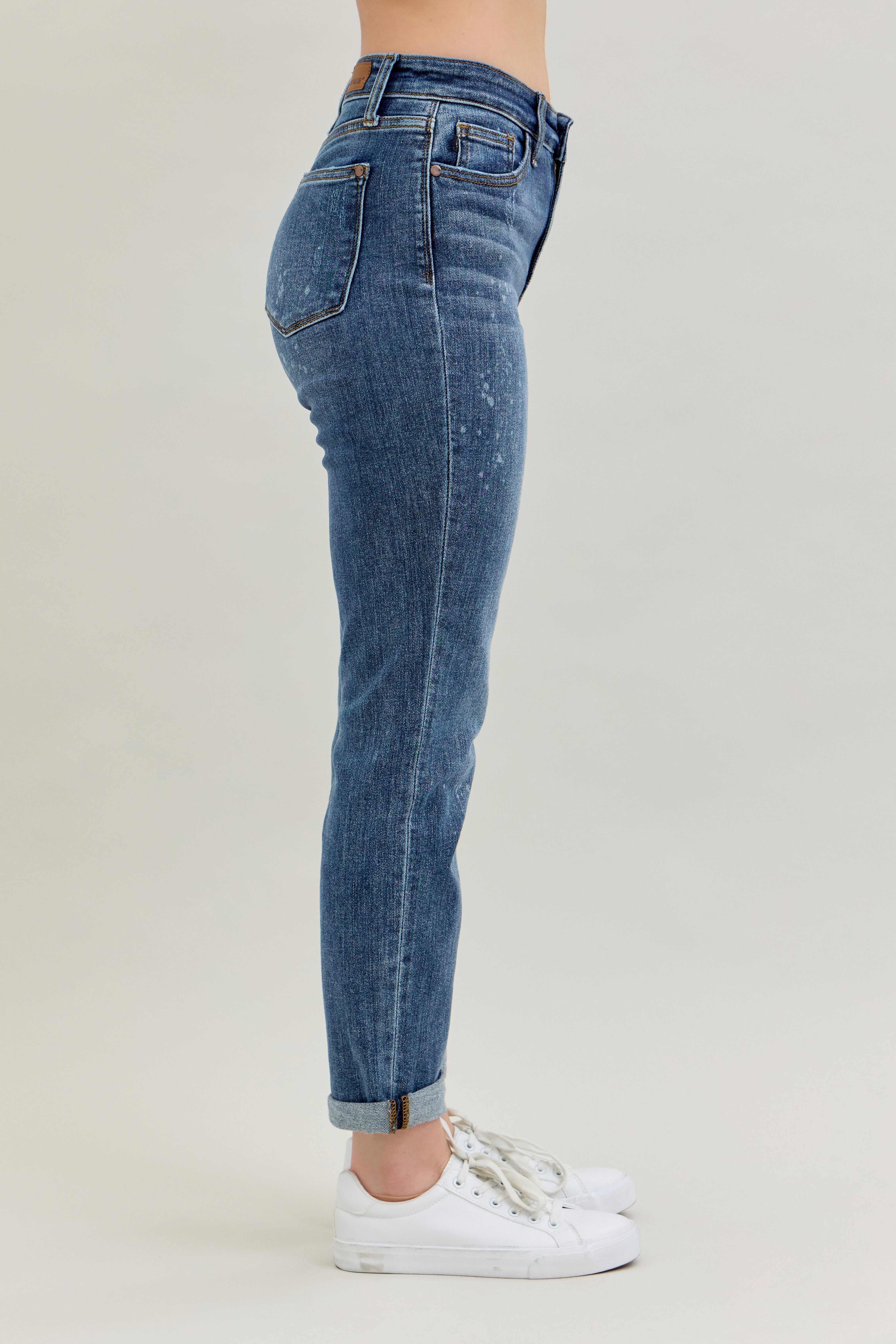 Judy Blue Bleach Splash Boyfriend Jeans
