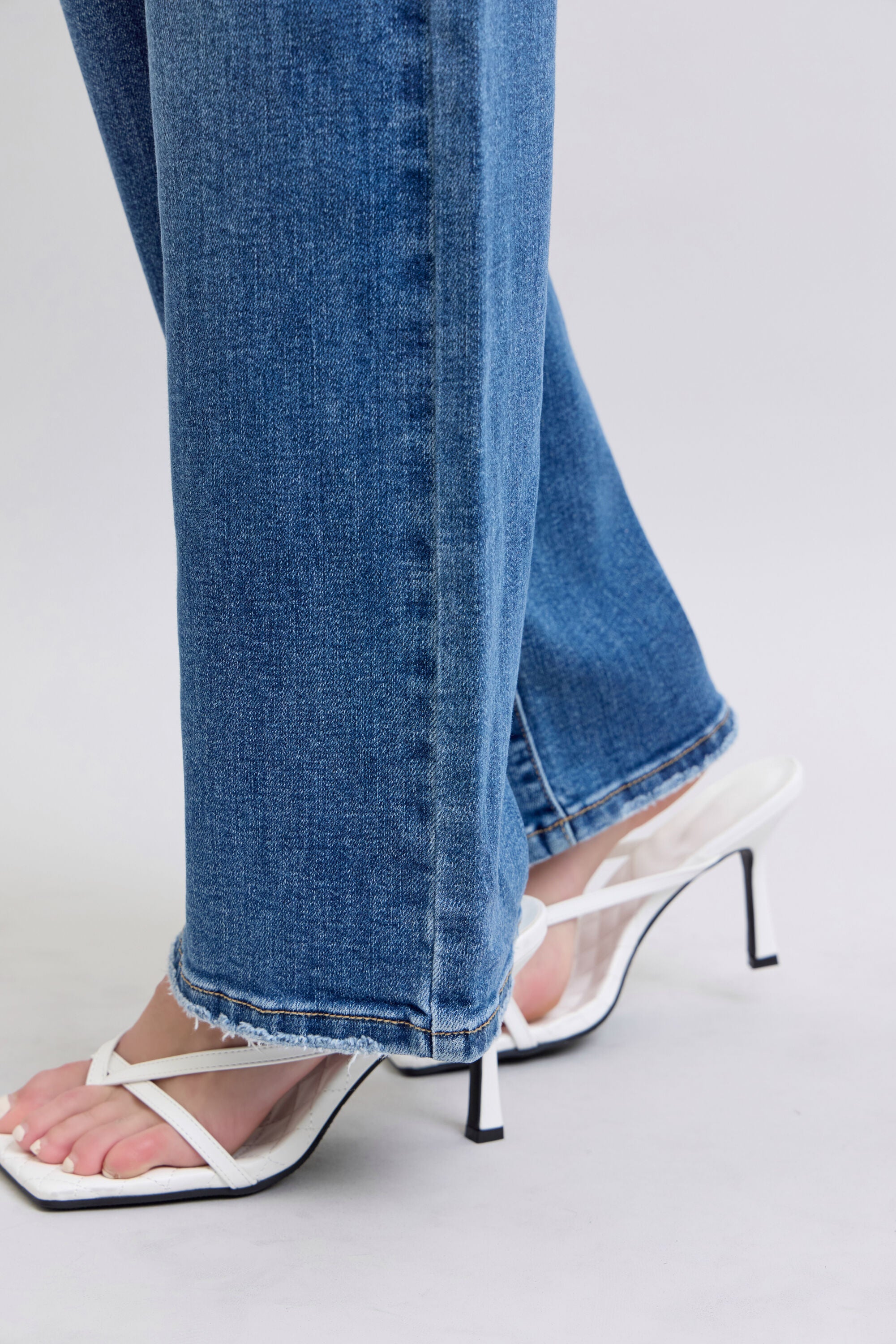 Judy Blue High Waist V-Front Vintage Wash Straight Denim Jeans