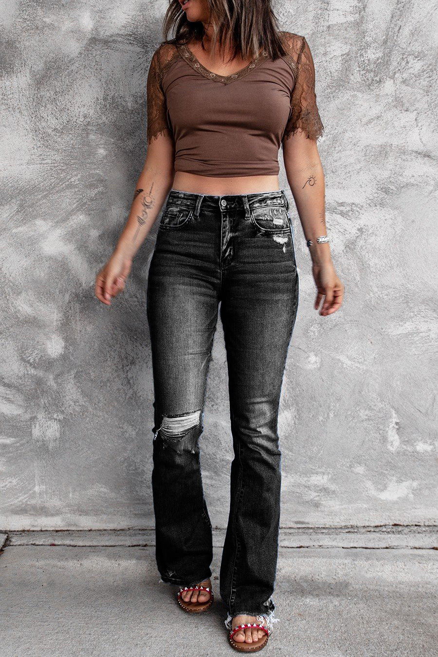 Retro Stretch Slim Micro Flared Jeans
