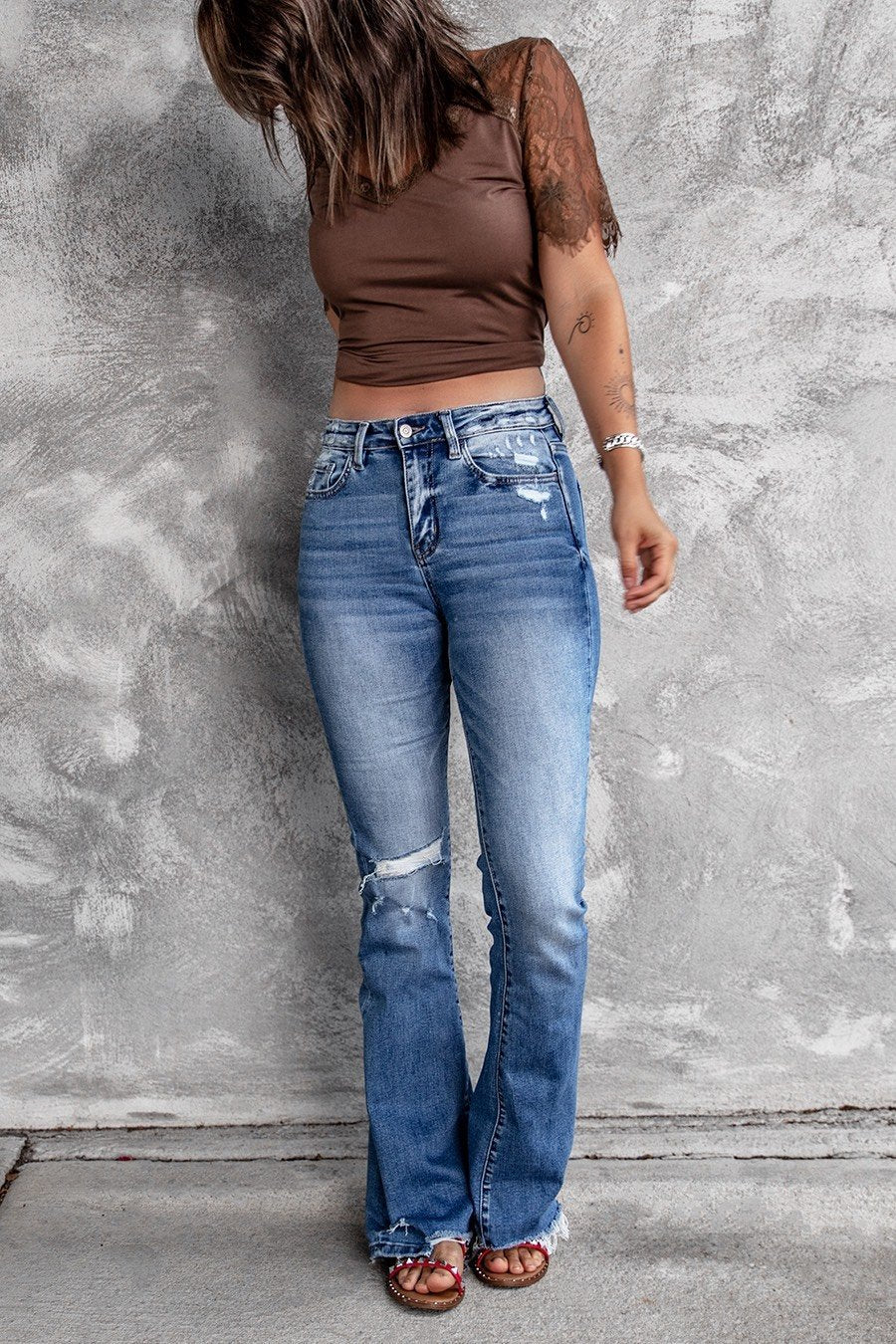 Retro Stretch Slim Micro Flared Jeans