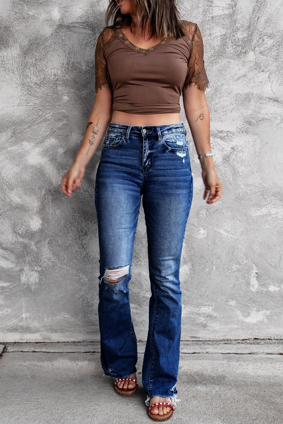 Retro Stretch Slim Micro Flared Jeans