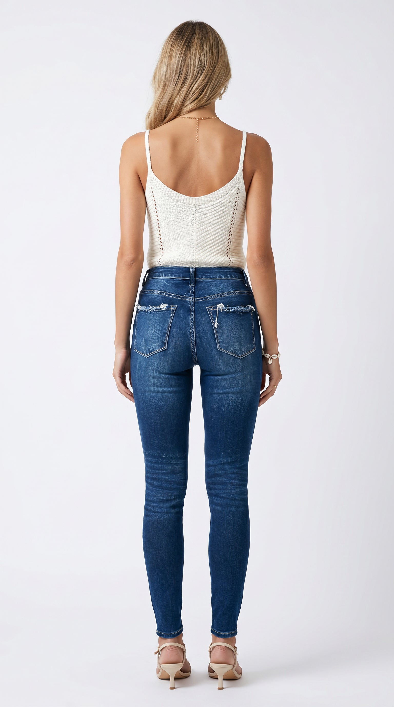 Simply You & Co Mid Rise Destroy Skinny Jeans