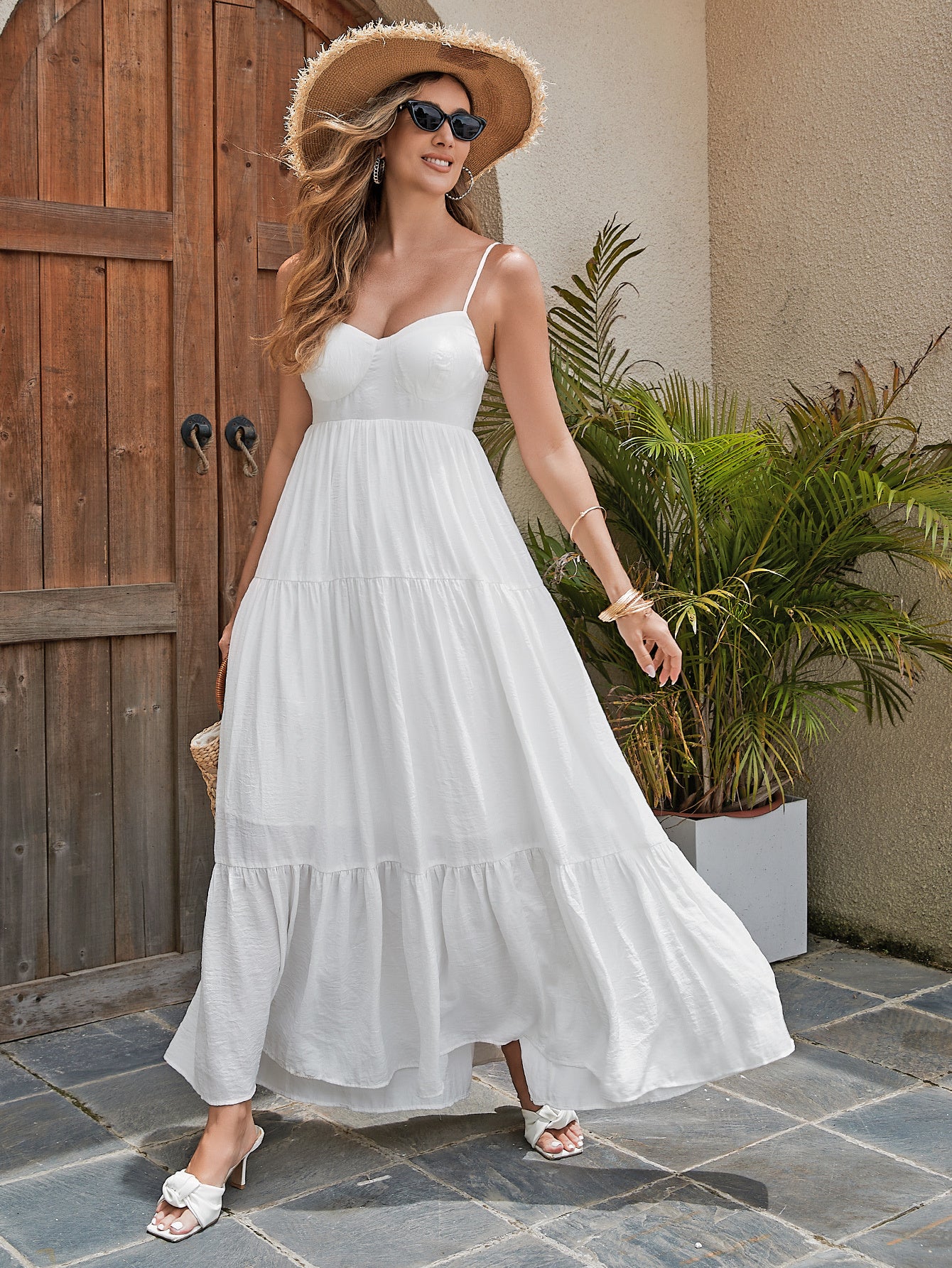 Satin Maxi Dress - Elegant Matte Finish With Built-In Bra Pads