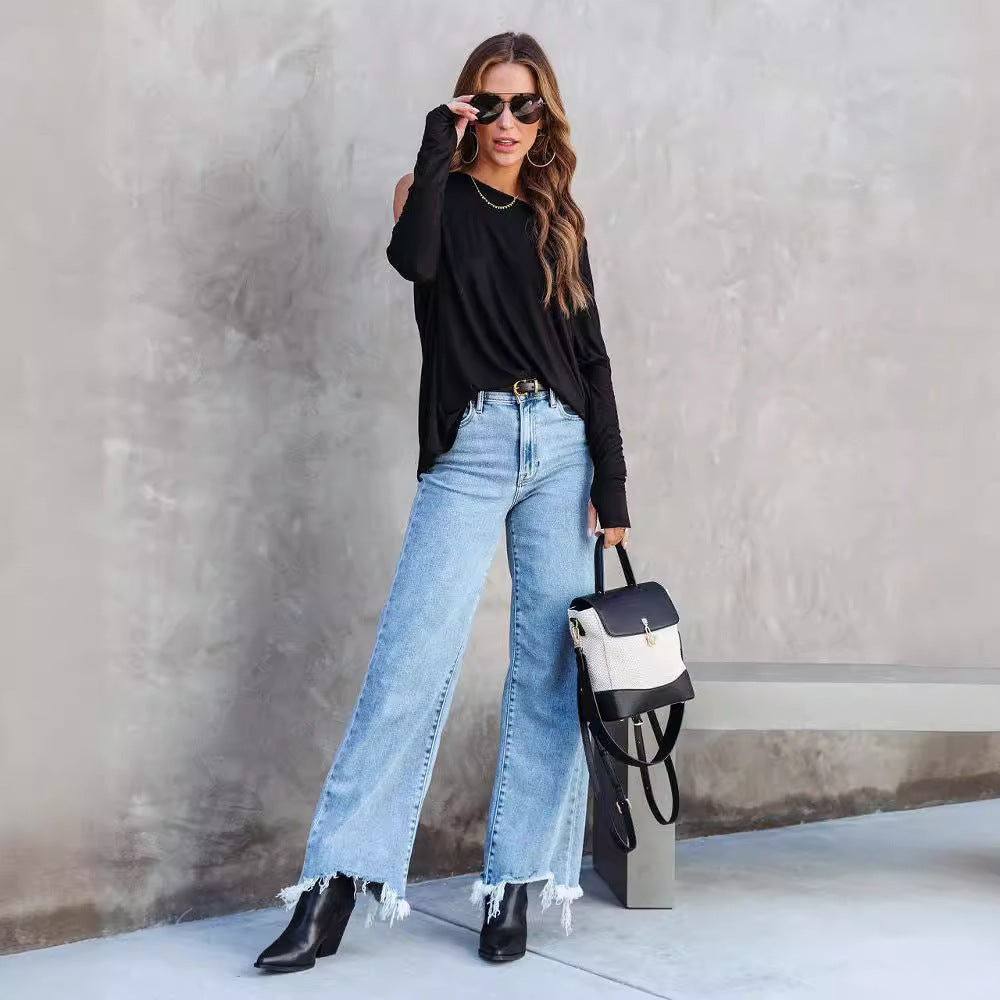 Fashion Casual Tassel Jeans For Women