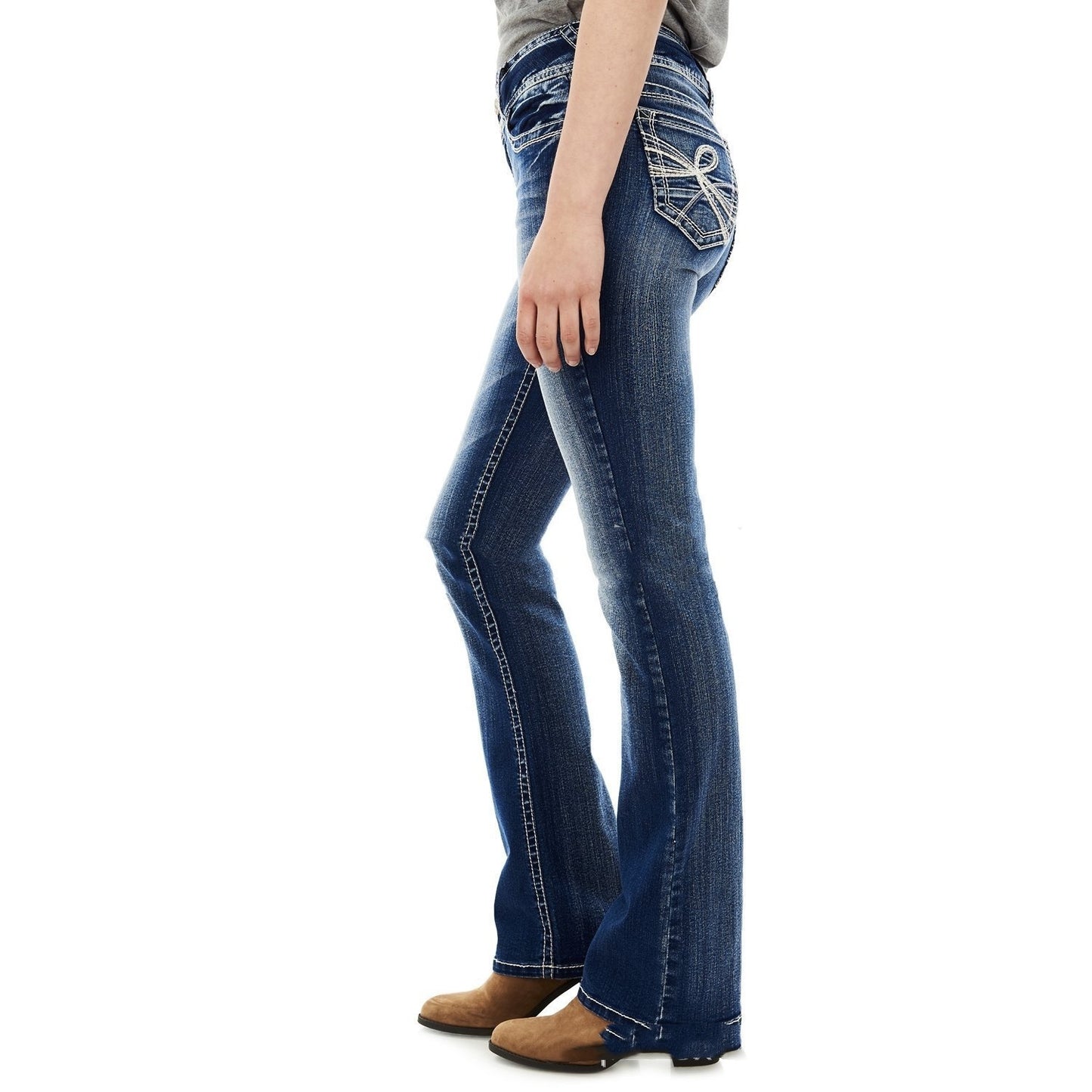 Slim-fit Washed Embroidered Sweet Curve Jeans