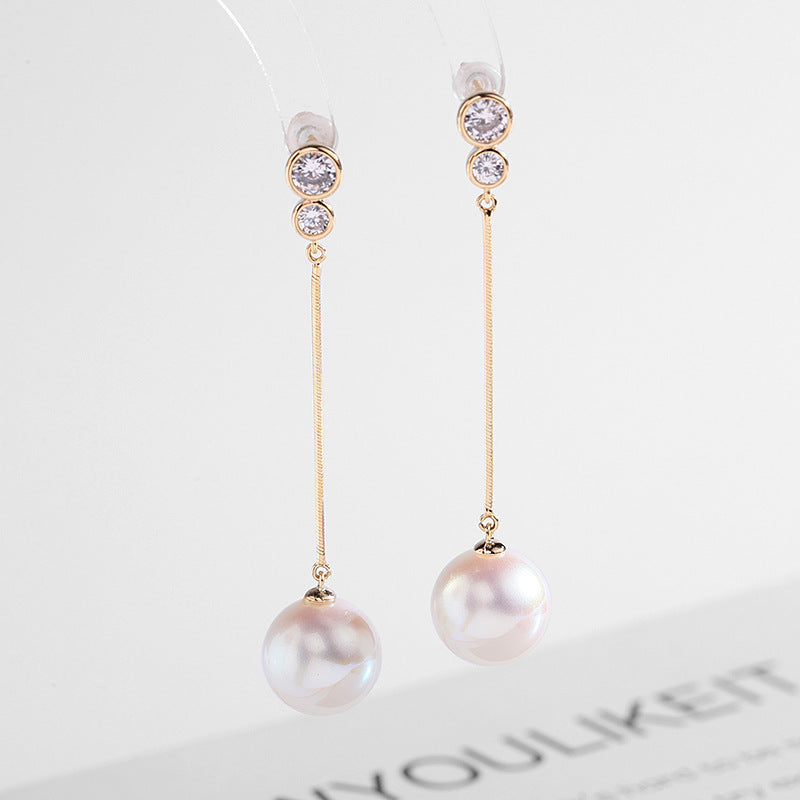 Elegant And Thin Face Pearl Earrings