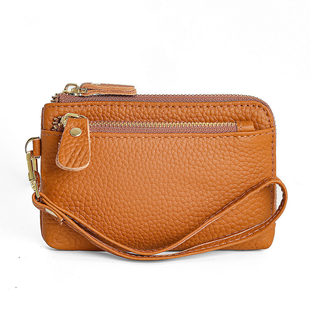 Leather Zipper Coin Wallet