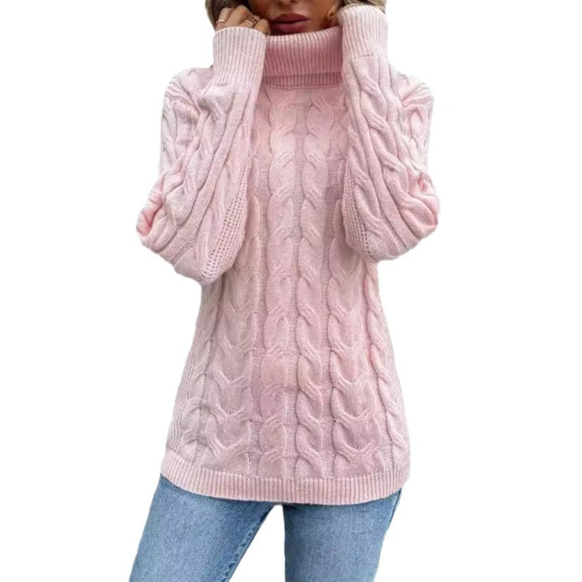 Women's Cable-knit Turtleneck Sweater