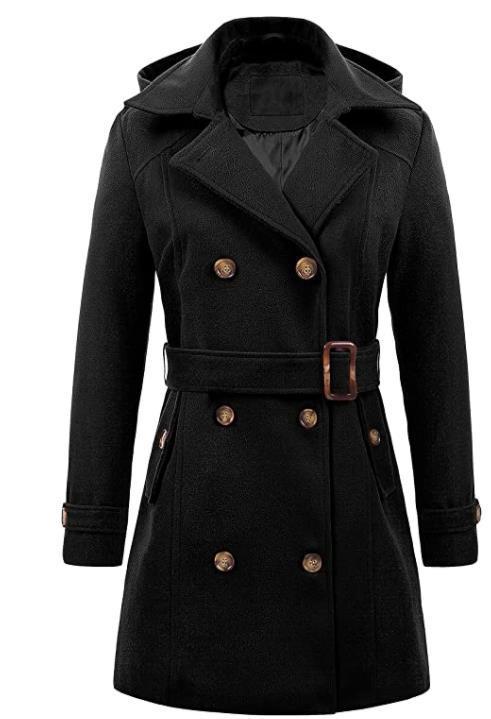 Woolen Hooded Plus Size Coat