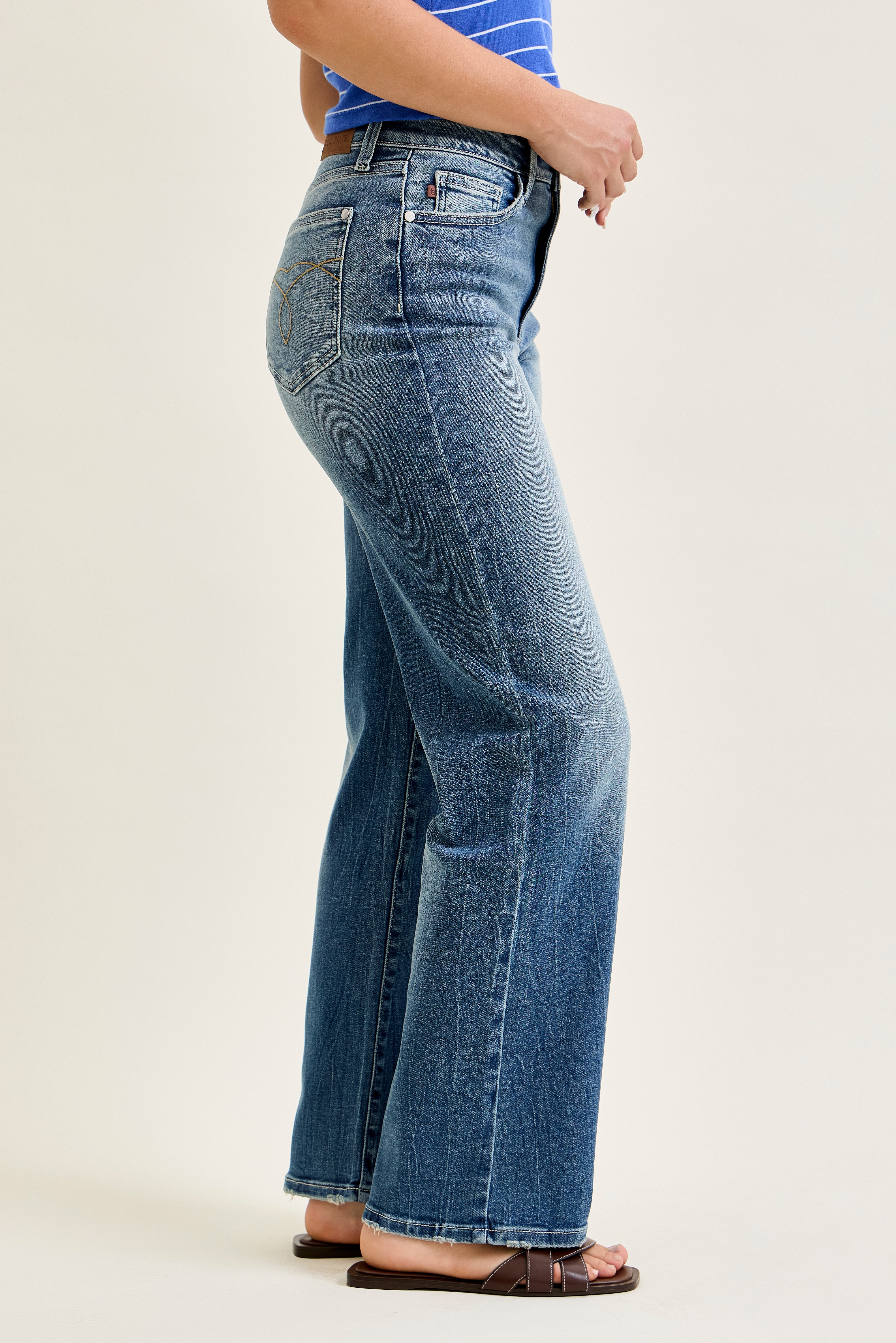 Judy Blue Mid Rise Straight Denim Jeans