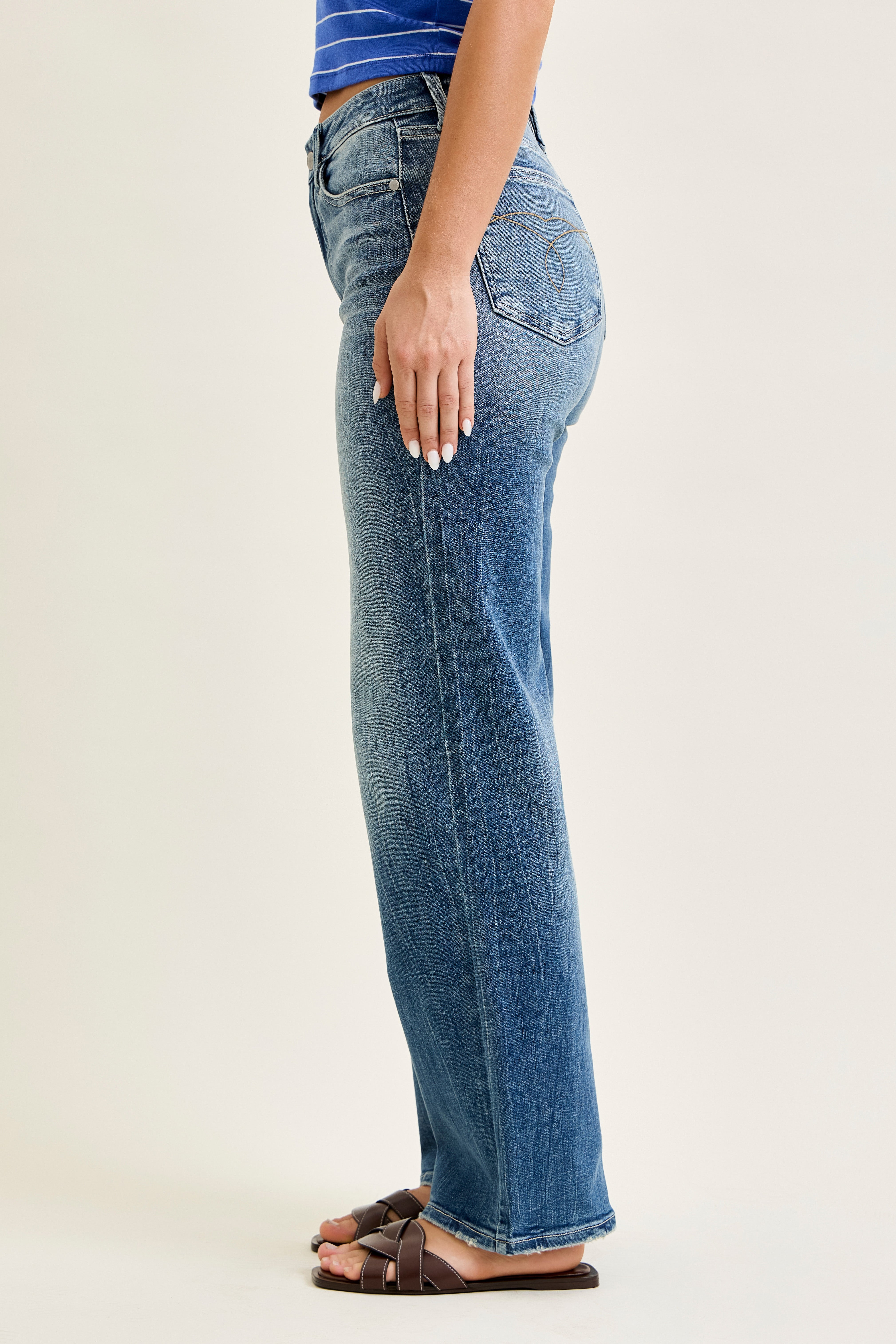 Judy Blue Mid Rise Straight Denim Jeans