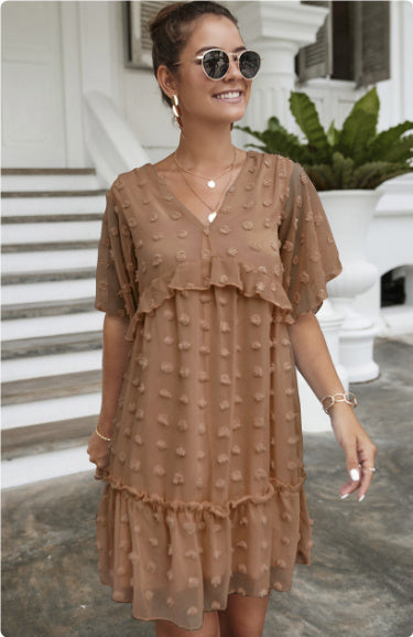 Casual Jacquard Hairball Dress