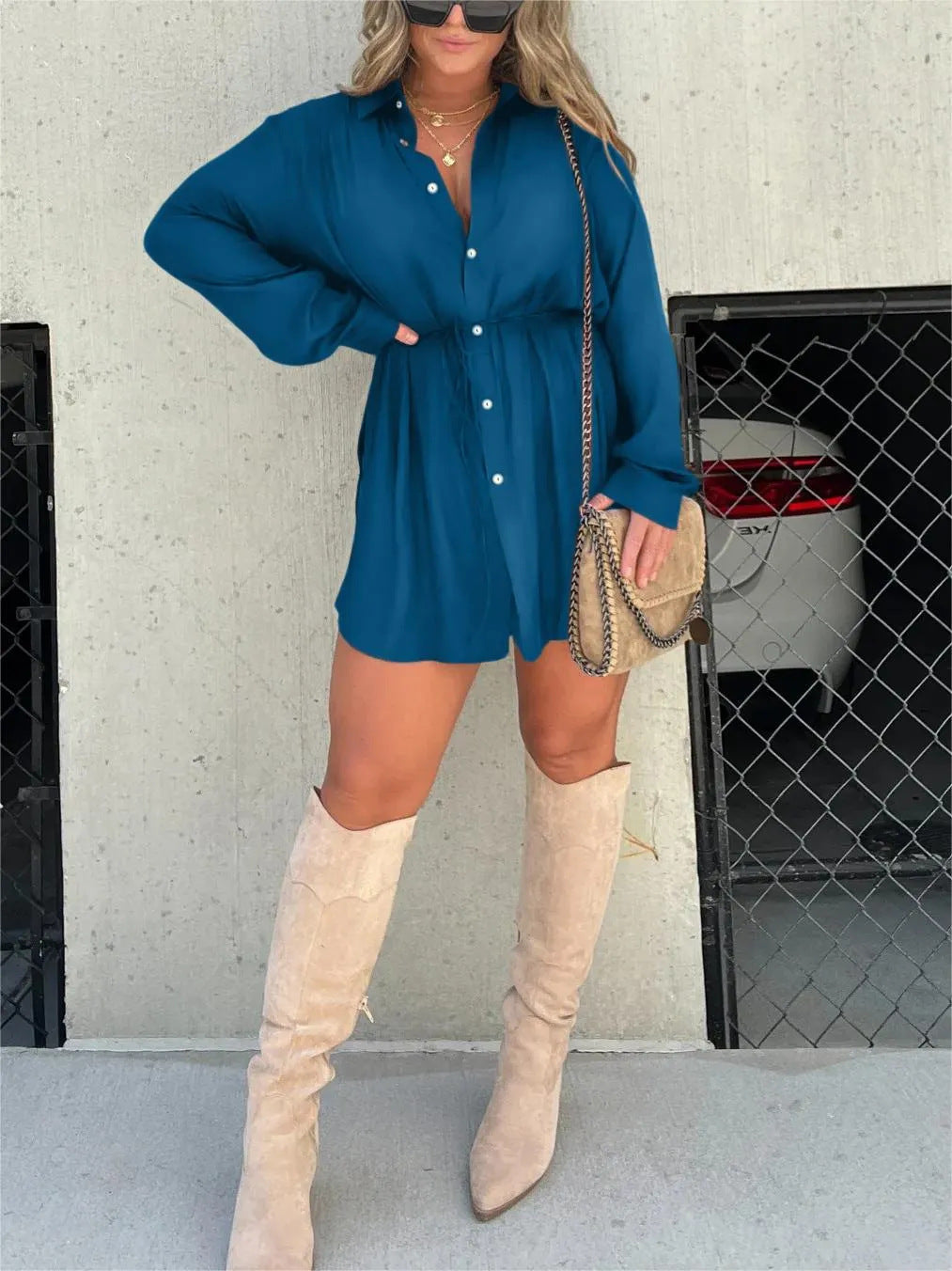 Long Sleeve Jumpsuit Shirt Dress