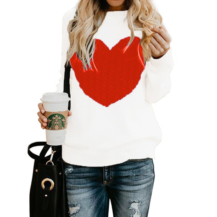 Love Printed Pullover Sweater