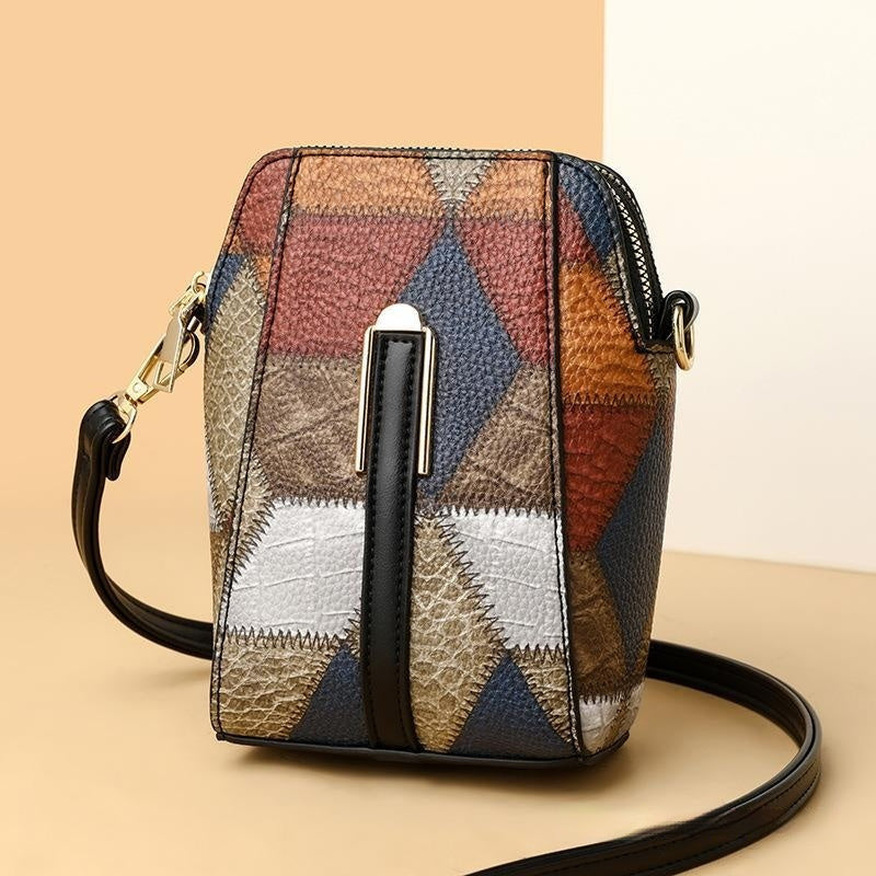 Soft Leather Stitching Shoulder Bag