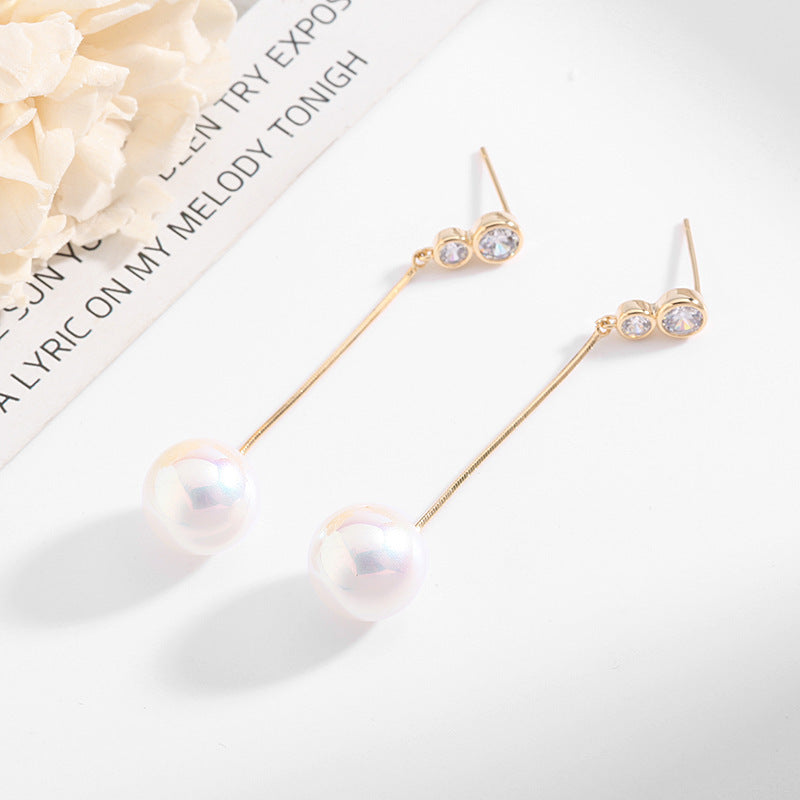 Elegant And Thin Face Pearl Earrings