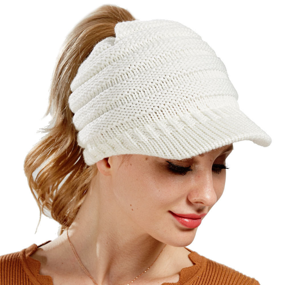 Women Ponytail Beanies Hats