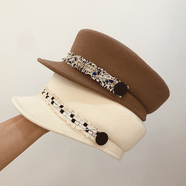 Vintage Elegant Versatile Flat Fashion Hat