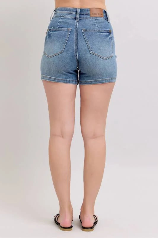 Judy Blue Mid-Rise Cuffed Short