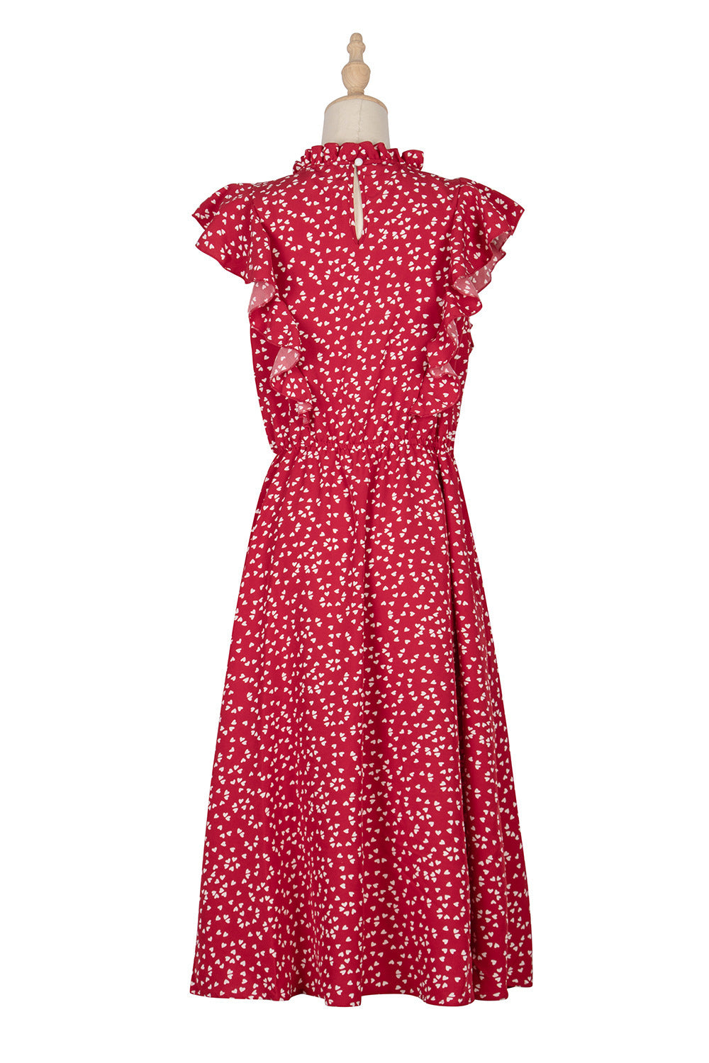 Red polka dot chiffon Dress