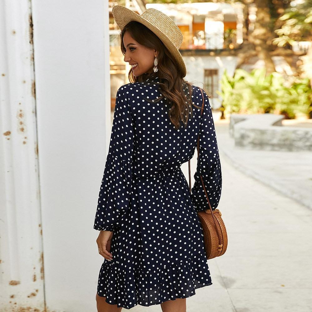 Long Sleeve Polka Dot Dress