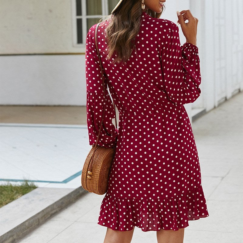 Long Sleeve Polka Dot Dress