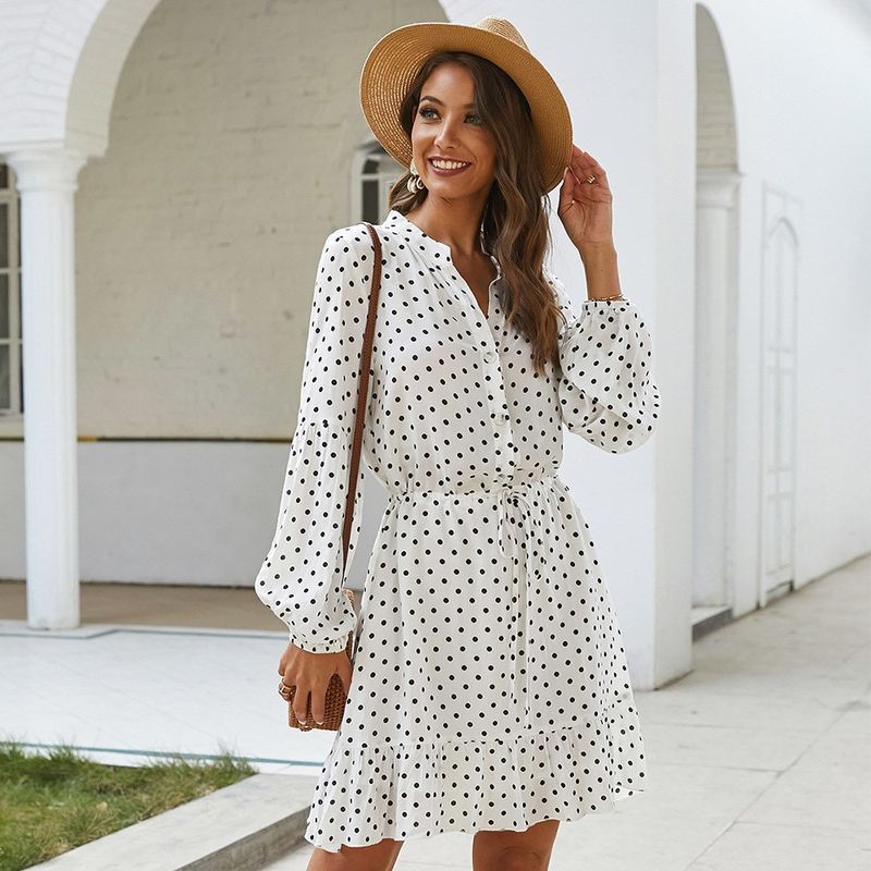 Long Sleeve Polka Dot Dress