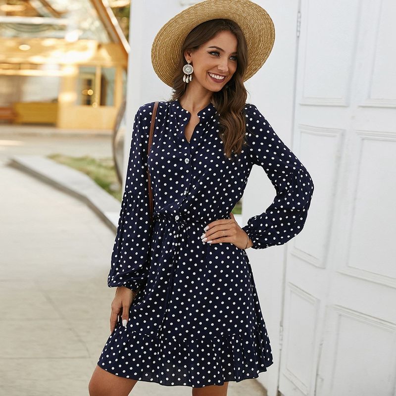 Long Sleeve Polka Dot Dress