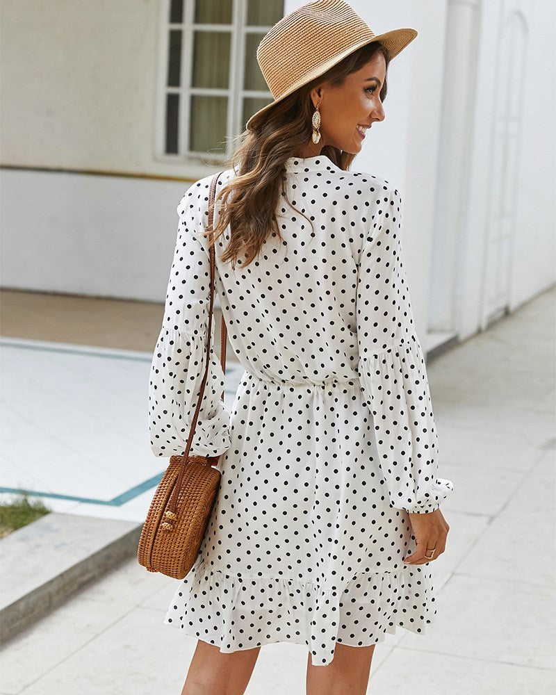 Long Sleeve Polka Dot Dress