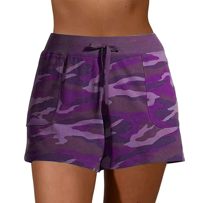 Camouflage Sports Lace-Up Shorts