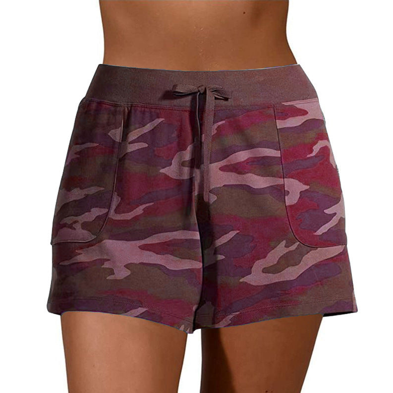 Camouflage Sports Lace-Up Shorts