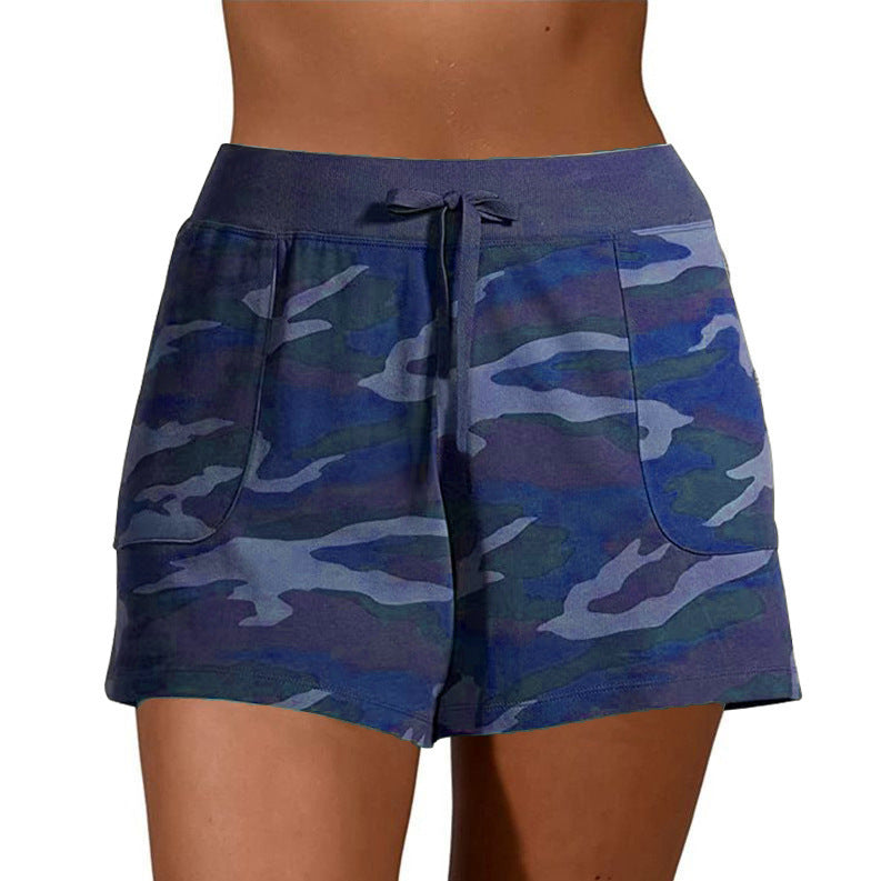 Camouflage Sports Lace-Up Shorts