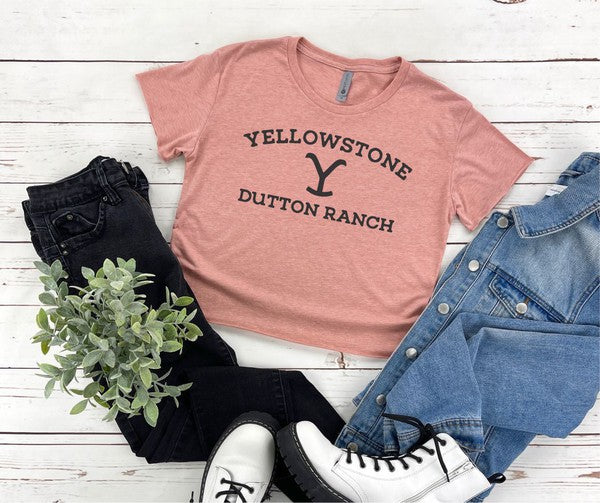 Yellowstone Dutton Ranch Boutique Cropped Tee