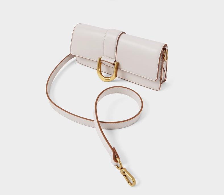 Elegant Horseshoe Buckle Baguette Underarm Bag