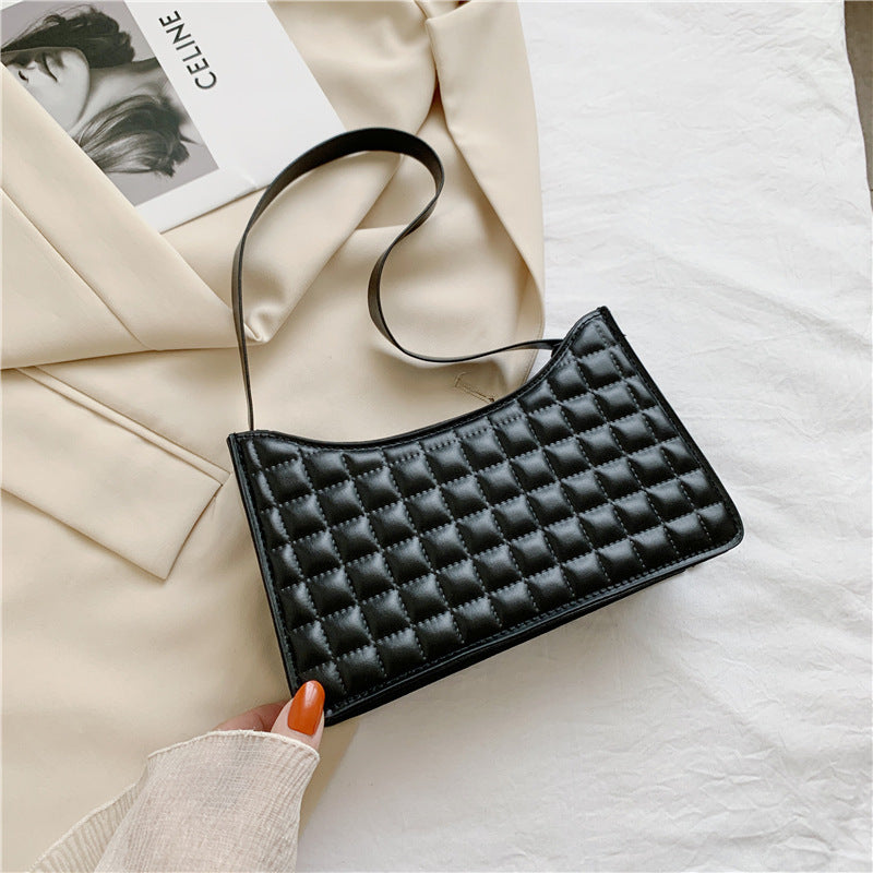 Elegant One-shoulder Diamond Pattern Bag Women