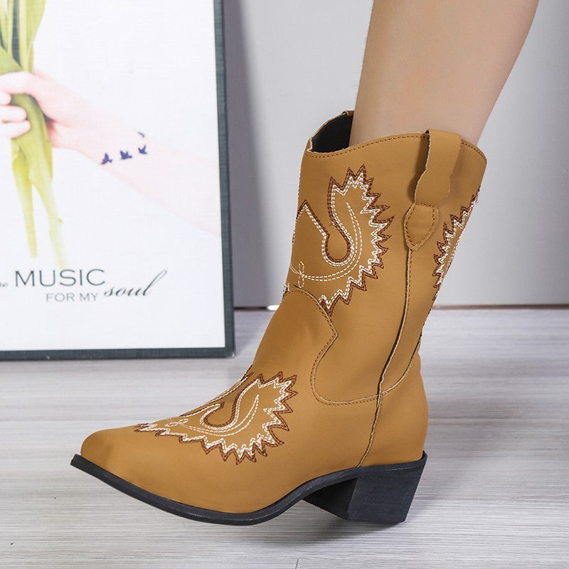 Embroidery Western Cowboy Boots