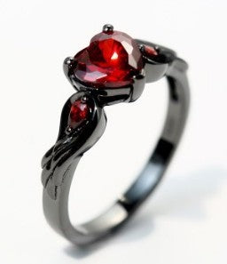 Rubby Red Zirconia Love Ring