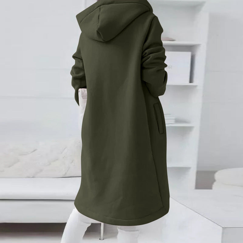 Zipper Hooded Long Sleeve Jacket