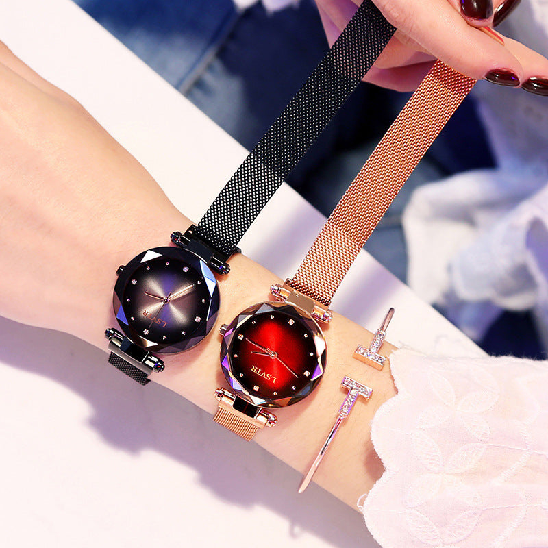 Starry Quartz Magnet Strap Iron-absorbing Watch