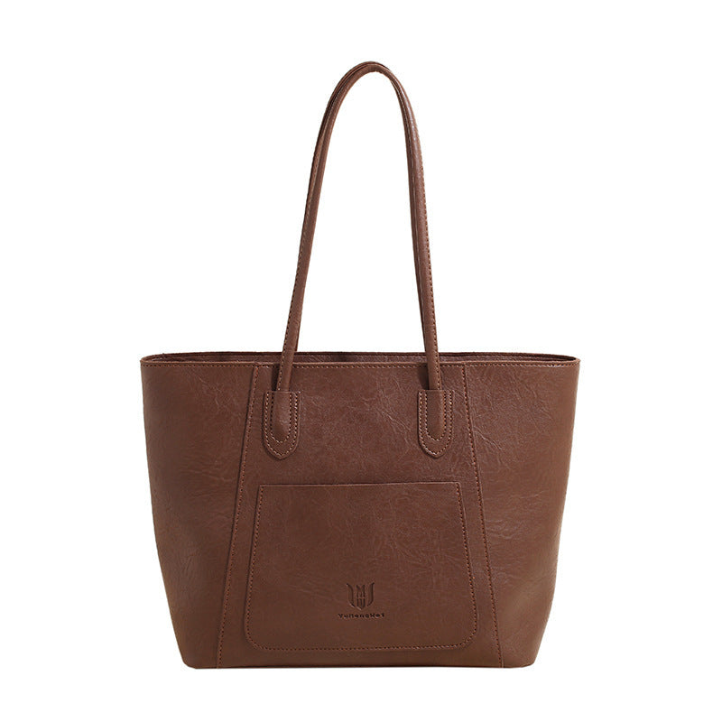 Casual Retro Shoulder Bag Texture Class Commuter Tote