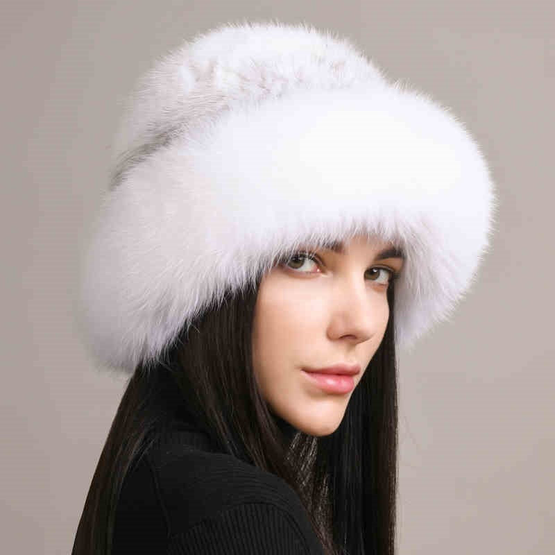 Mink Hair Hat Lady Braided Fur Winter Winter