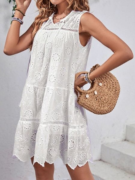 Eyelet Sleeveless Dress