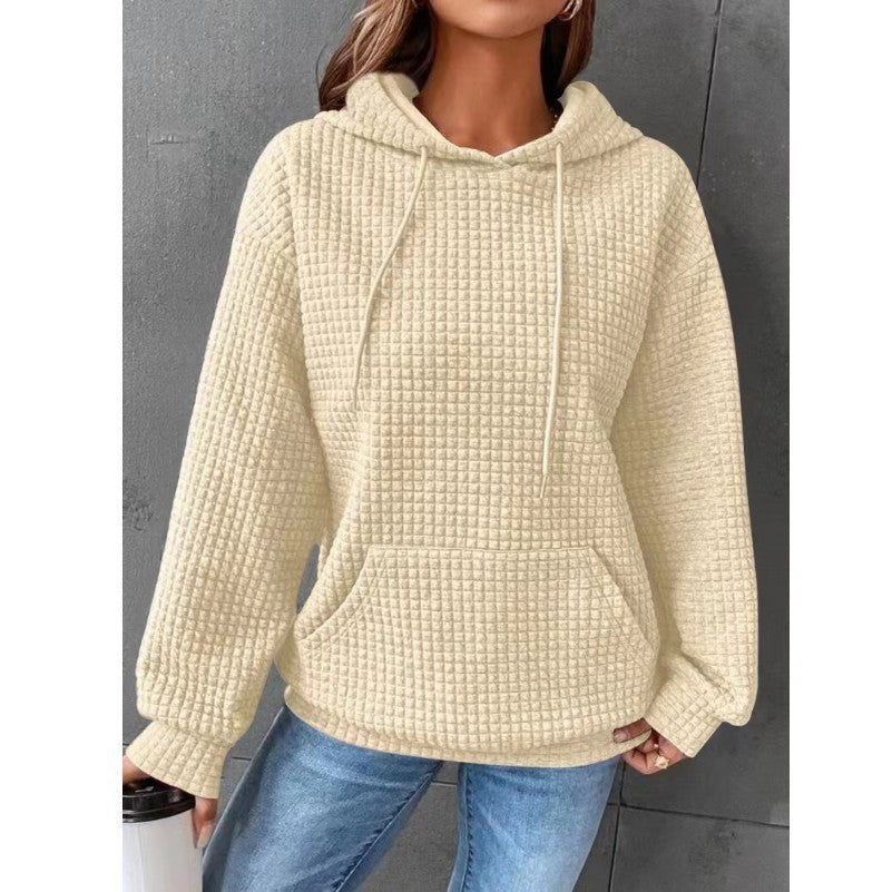 Loose Casual Solid Color Long-sleeved Hoodie