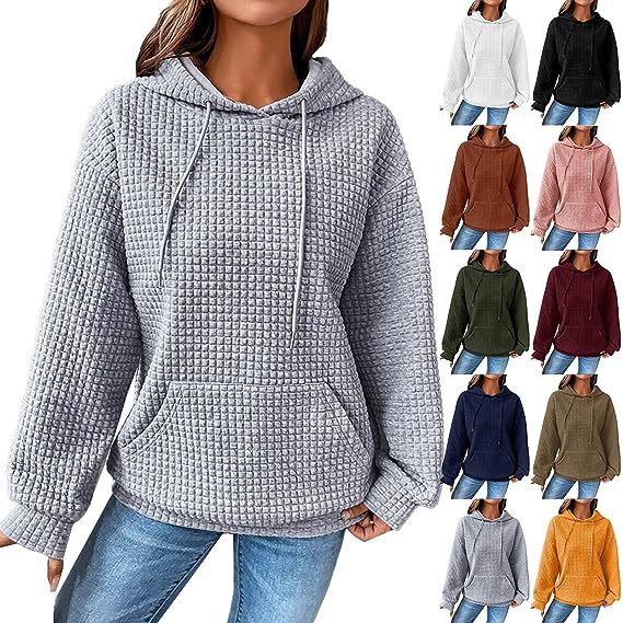 Loose Casual Solid Color Long-sleeved Hoodie