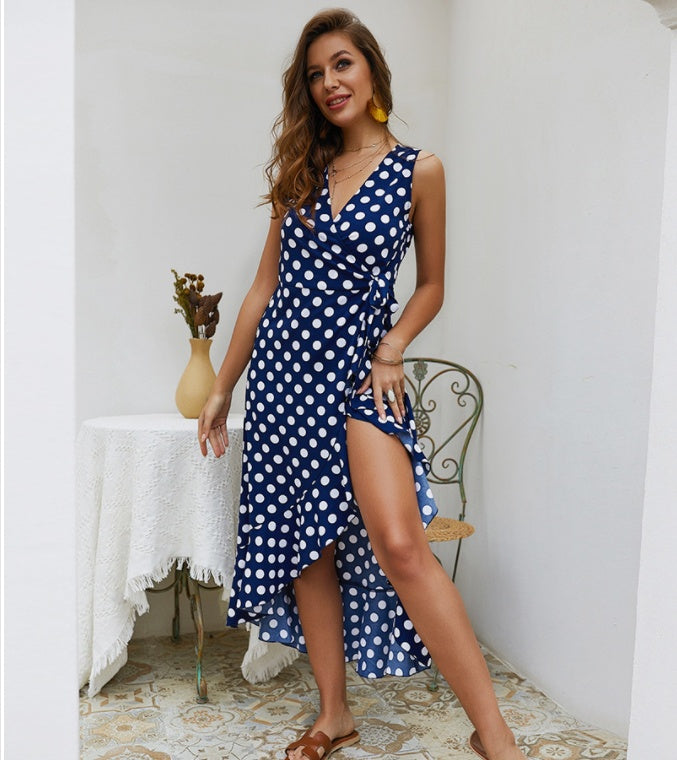 Polka dot sleeveless dress