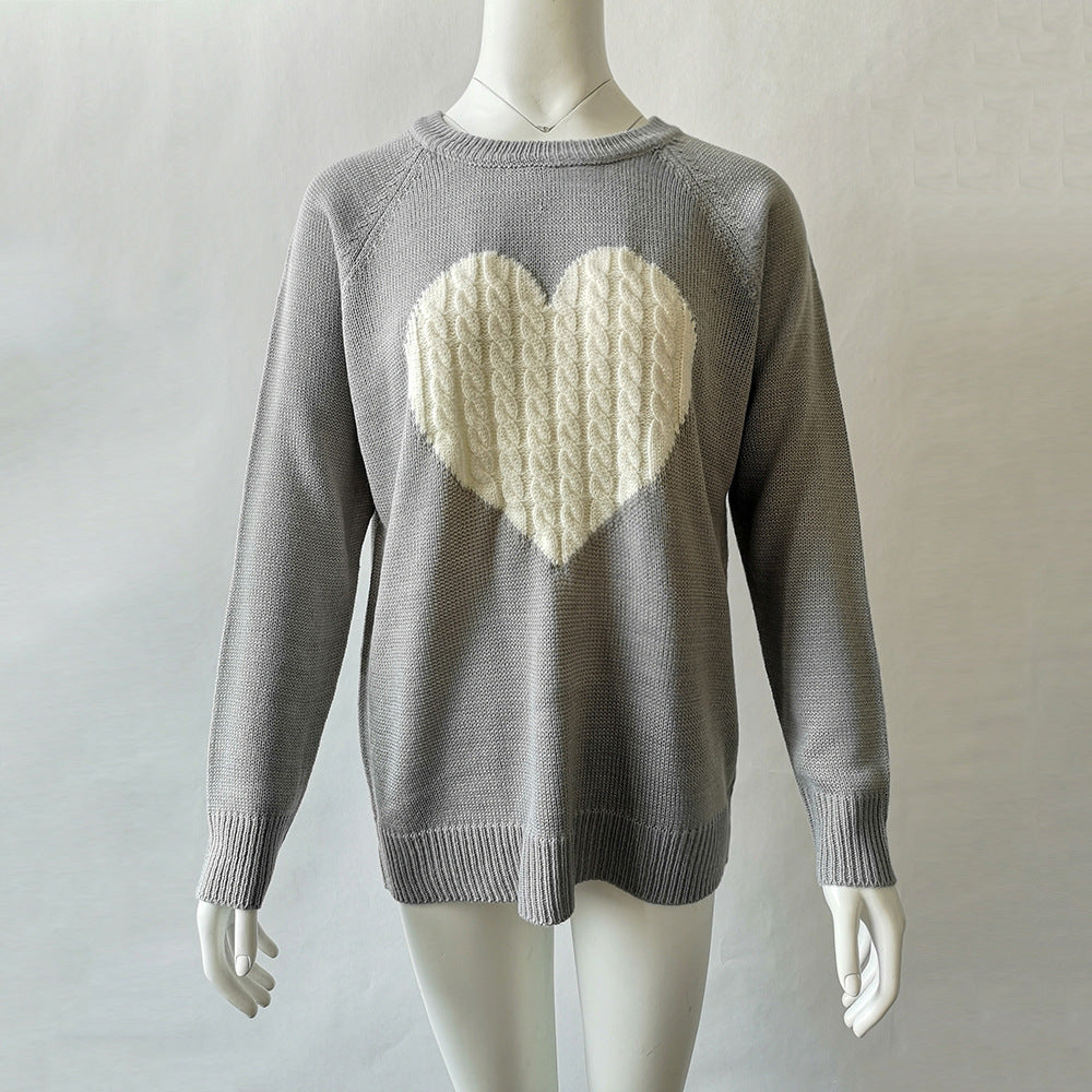 Love Printed Pullover Sweater