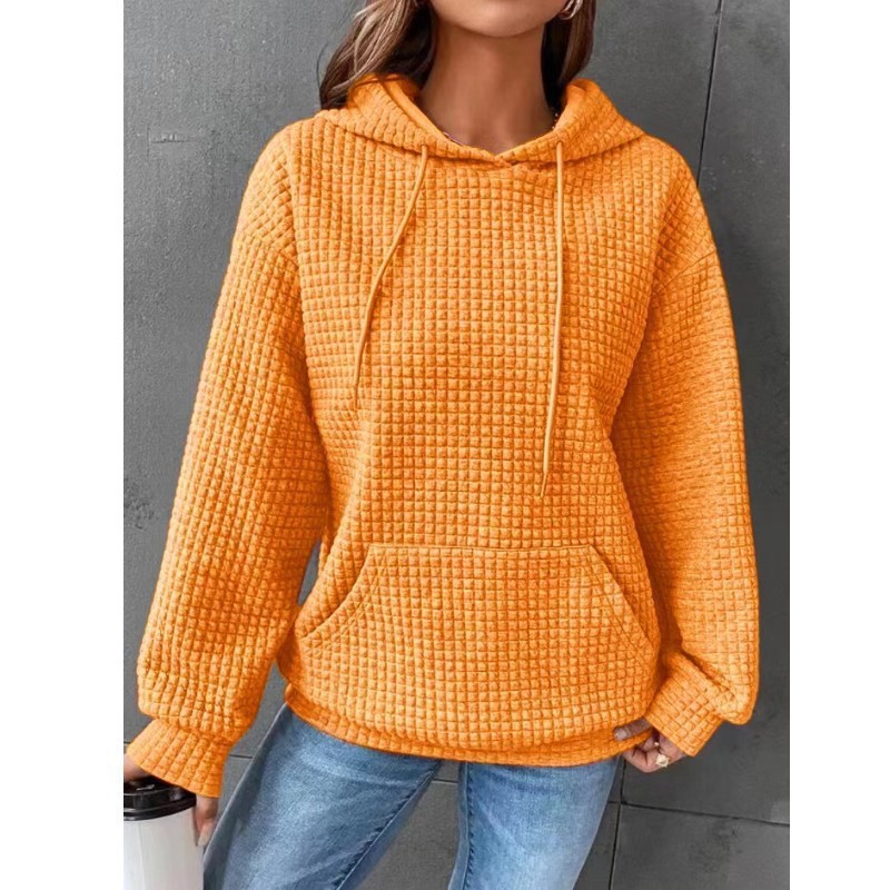 Loose Casual Solid Color Long-sleeved Hoodie