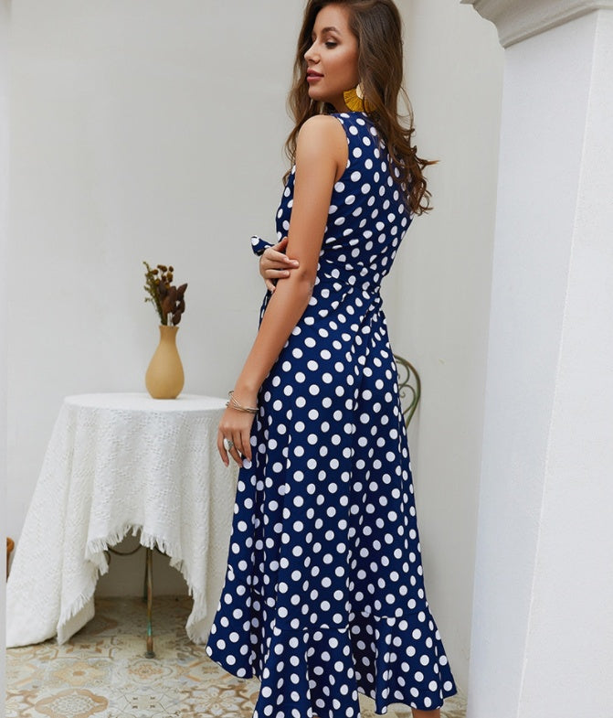 Polka dot sleeveless dress