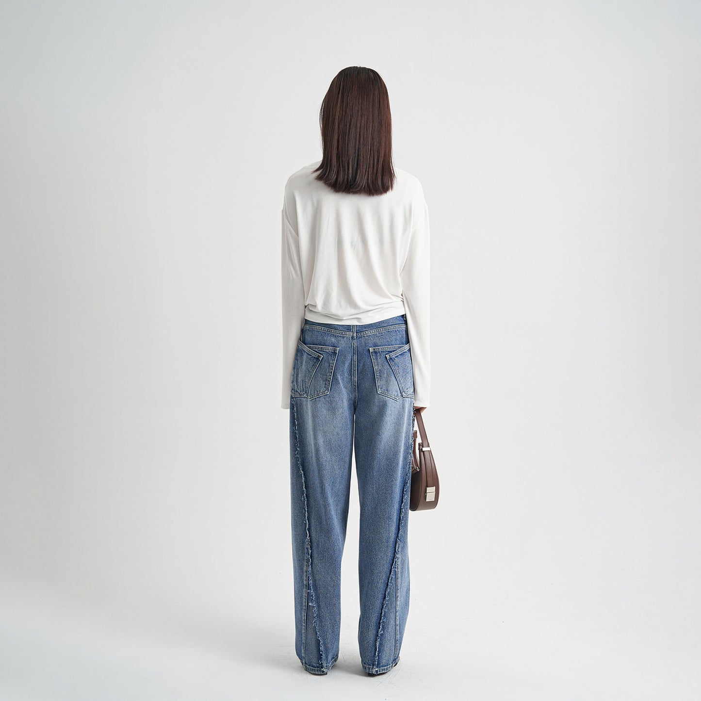 High-end Blue Washed Loose Jeans